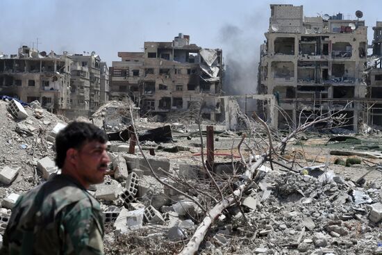 Syrian army frees Yarmouk Palestinian refugee camp in south of Damascus