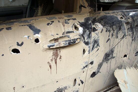 Aftermath of shelling of residential areas in Donbass by Ukrainian armed forces