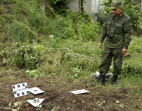 Aftermath of shelling of residential areas in Donbass by Ukrainian armed forces