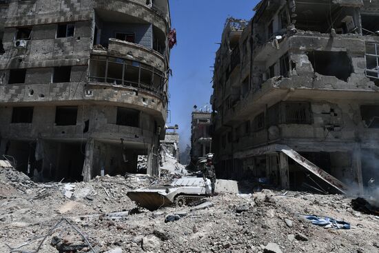 Syrian army frees Yarmouk Palestinian refugee camp in south of Damascus
