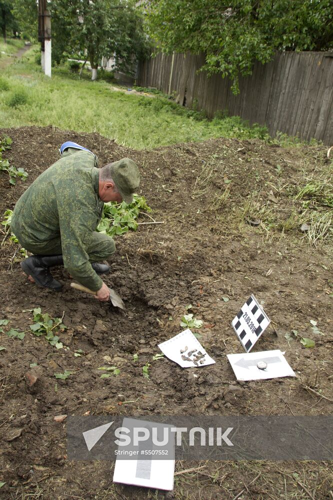 Aftermath of shelling of residential areas in Donbass by Ukrainian armed forces