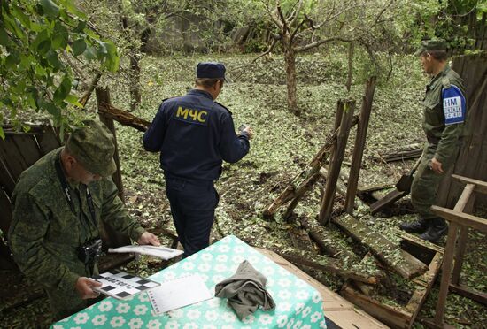 Aftermath of shelling of residential areas in Donbass by Ukrainian armed forces