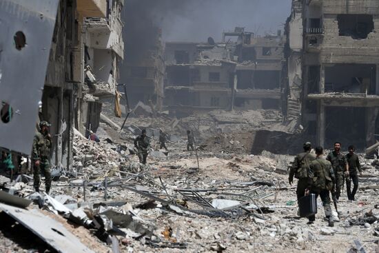 Syrian army frees Yarmouk Palestinian refugee camp in south of Damascus