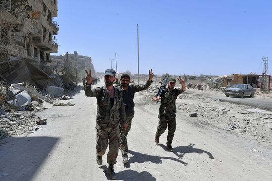 Syrian army frees Yarmouk Palestinian refugee camp in south of Damascus