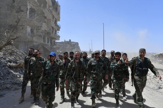 Syrian army frees Yarmouk Palestinian refugee camp in south of Damascus