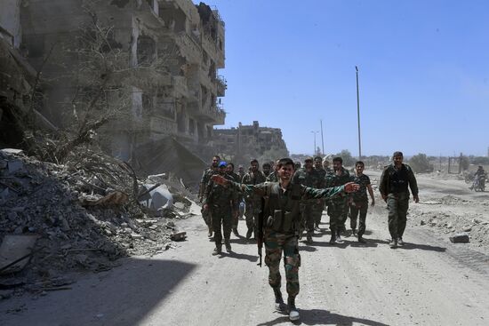 Syrian army frees Yarmouk Palestinian refugee camp in south of Damascus