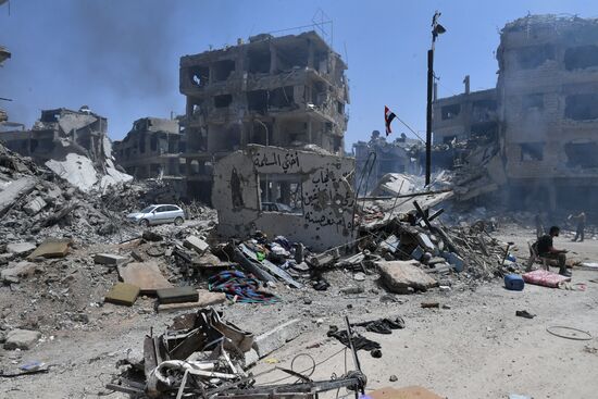 Syrian army frees Yarmouk Palestinian refugee camp in south of Damascus