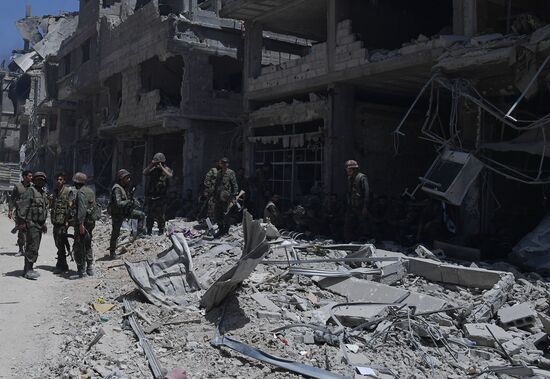 Syrian army frees Yarmouk Palestinian refugee camp in south of Damascus