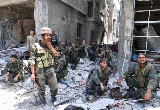 Syrian army frees Yarmouk Palestinian refugee camp in south of Damascus