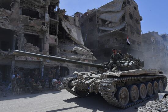 Syrian army frees Yarmouk Palestinian refugee camp in south of Damascus