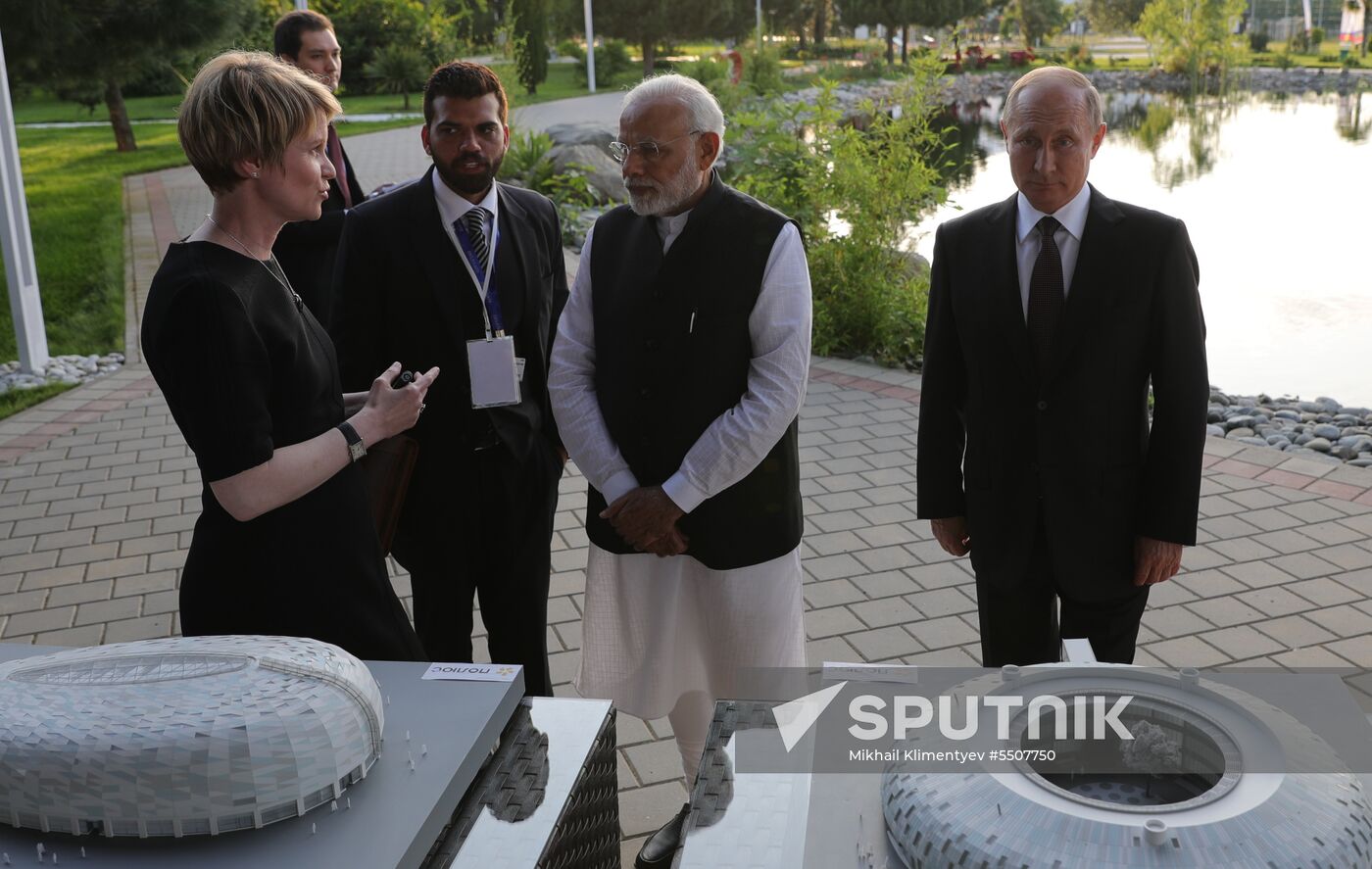 President Vladimir Putin meets with Indian Prime Minister Narendra Modi