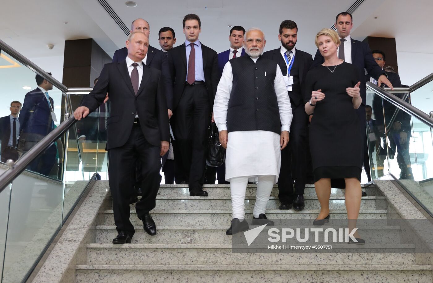 President Vladimir Putin meets with Indian Prime Minister Narendra Modi