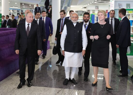 President Vladimir Putin meets with Indian Prime Minister Narendra Modi