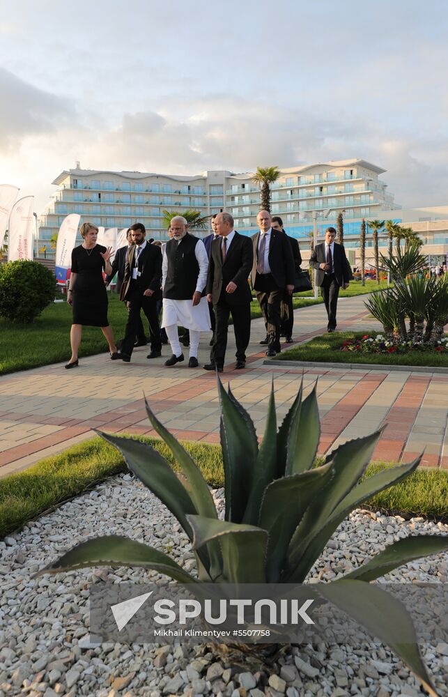 President Vladimir Putin meets with Indian Prime Minister Narendra Modi
