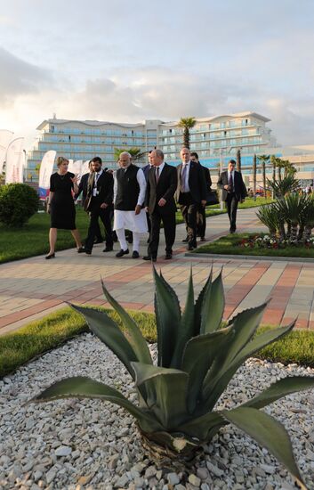 President Vladimir Putin meets with Indian Prime Minister Narendra Modi