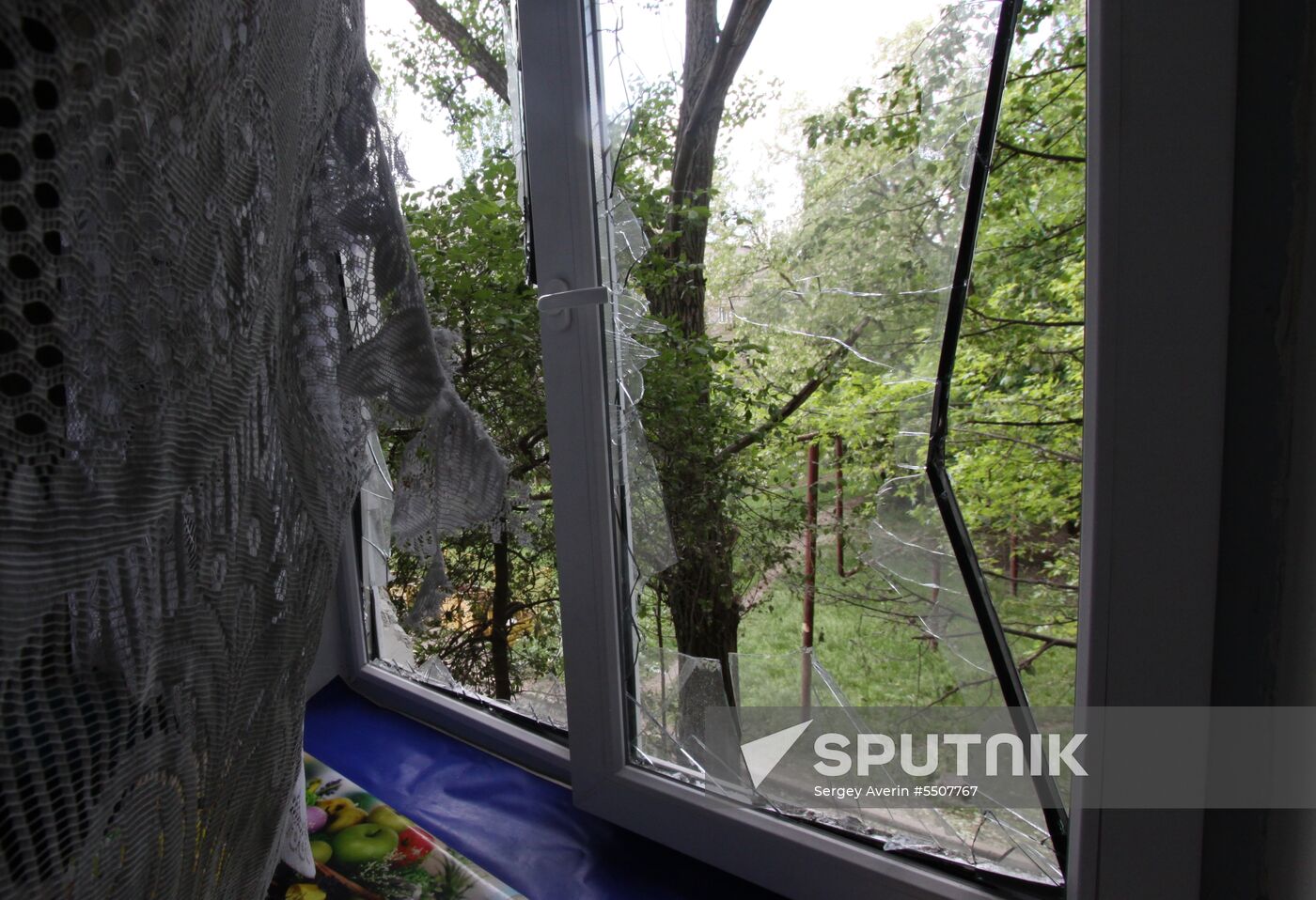 Aftermath of shelling of residential areas in Donbass by Ukrainian armed forces