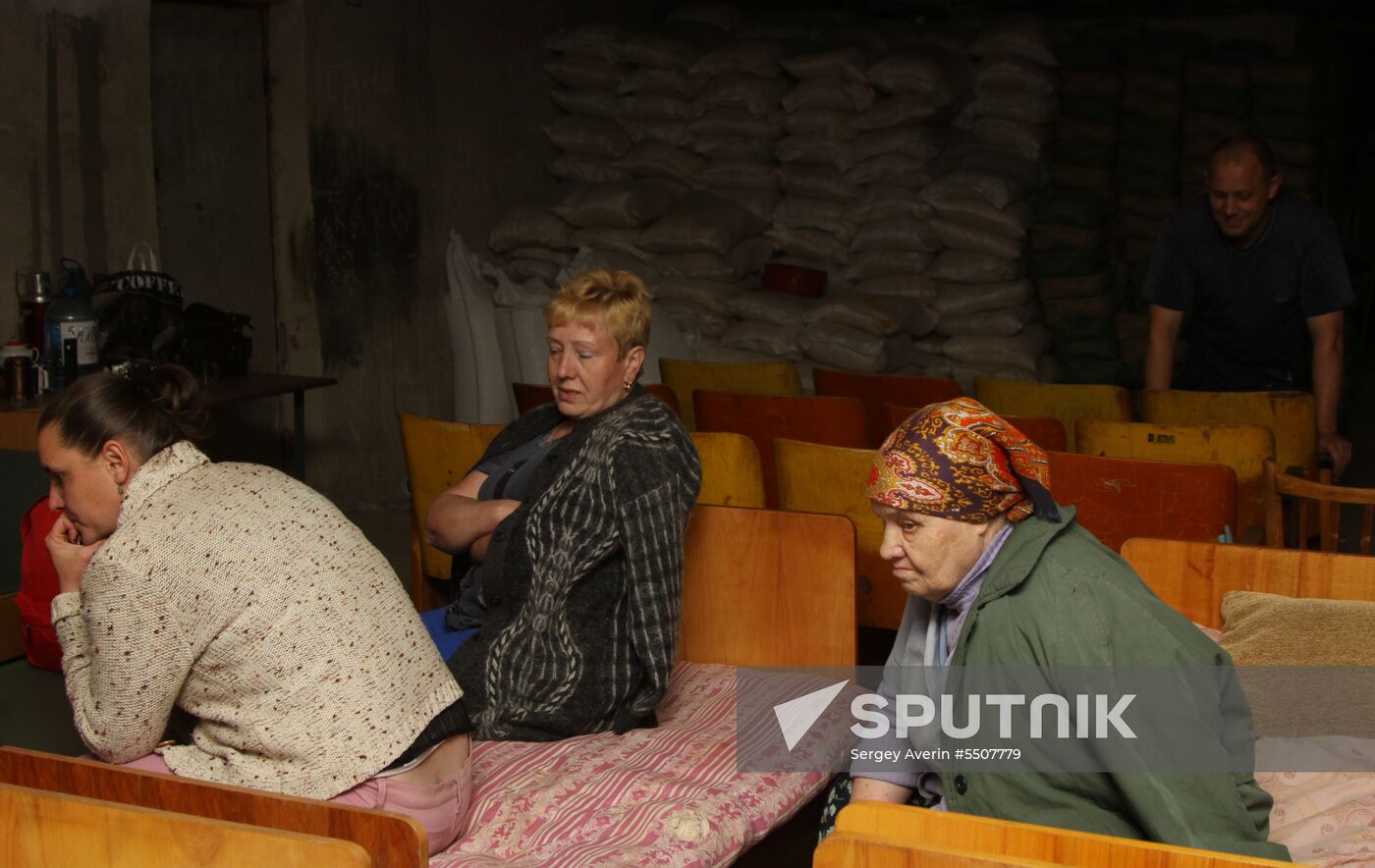 Aftermath of shelling of residential areas in Donbass by Ukrainian armed forces