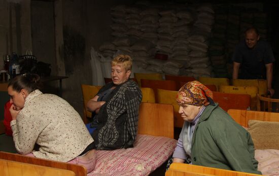 Aftermath of shelling of residential areas in Donbass by Ukrainian armed forces