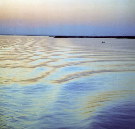 Sunset on Volga River