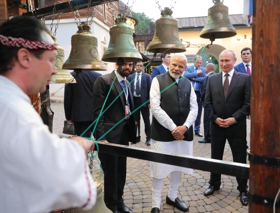President Vladimir Putin meets with Indian Prime Minister Narendra Modi