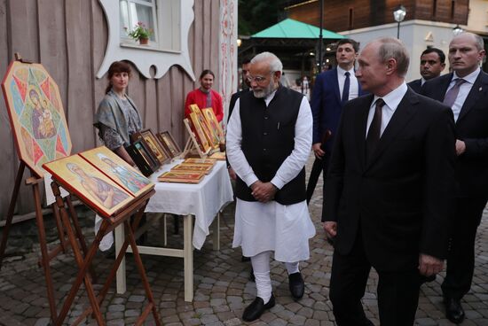 President Vladimir Putin meets with Indian Prime Minister Narendra Modi