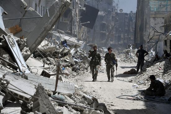 Syrian army frees Yarmouk Palestinian refugee camp in south of Damascus