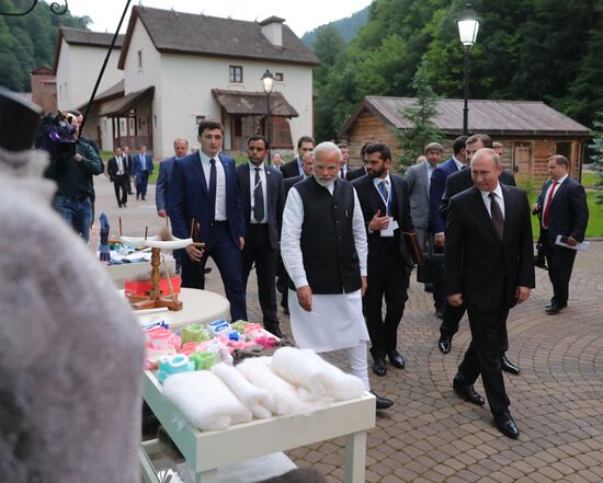 President Vladimir Putin meets with Indian Prime Minister Narendra Modi