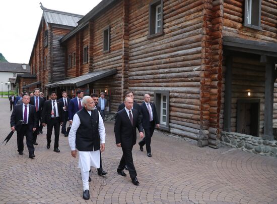 President Vladimir Putin meets with Indian Prime Minister Narendra Modi