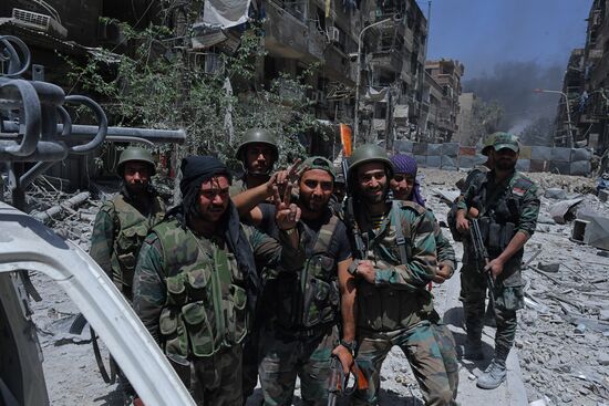 Syrian army frees Yarmouk Palestinian refugee camp in south of Damascus