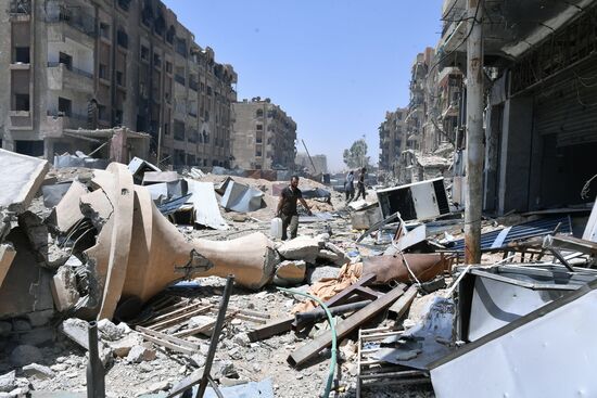 Syrian army frees Yarmouk Palestinian refugee camp in south of Damascus