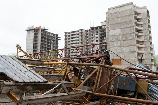 Aftermath of hurricane in Astana