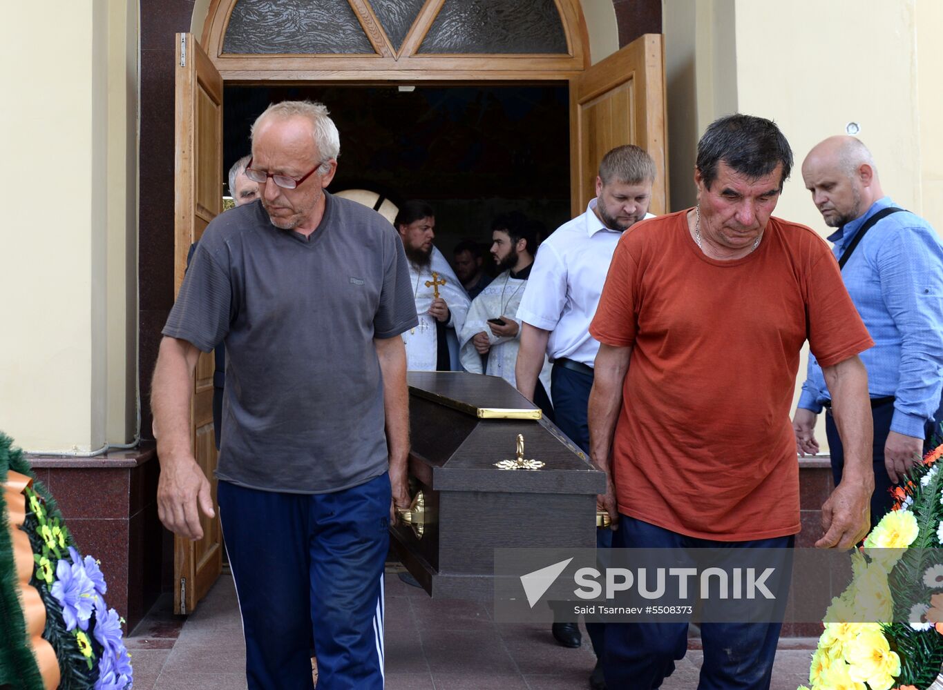 Funeral service for killed parishioner of Archangel Michael's Cathedral in Grozny
