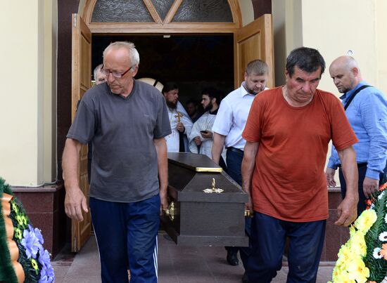 Funeral service for killed parishioner of Archangel Michael's Cathedral in Grozny