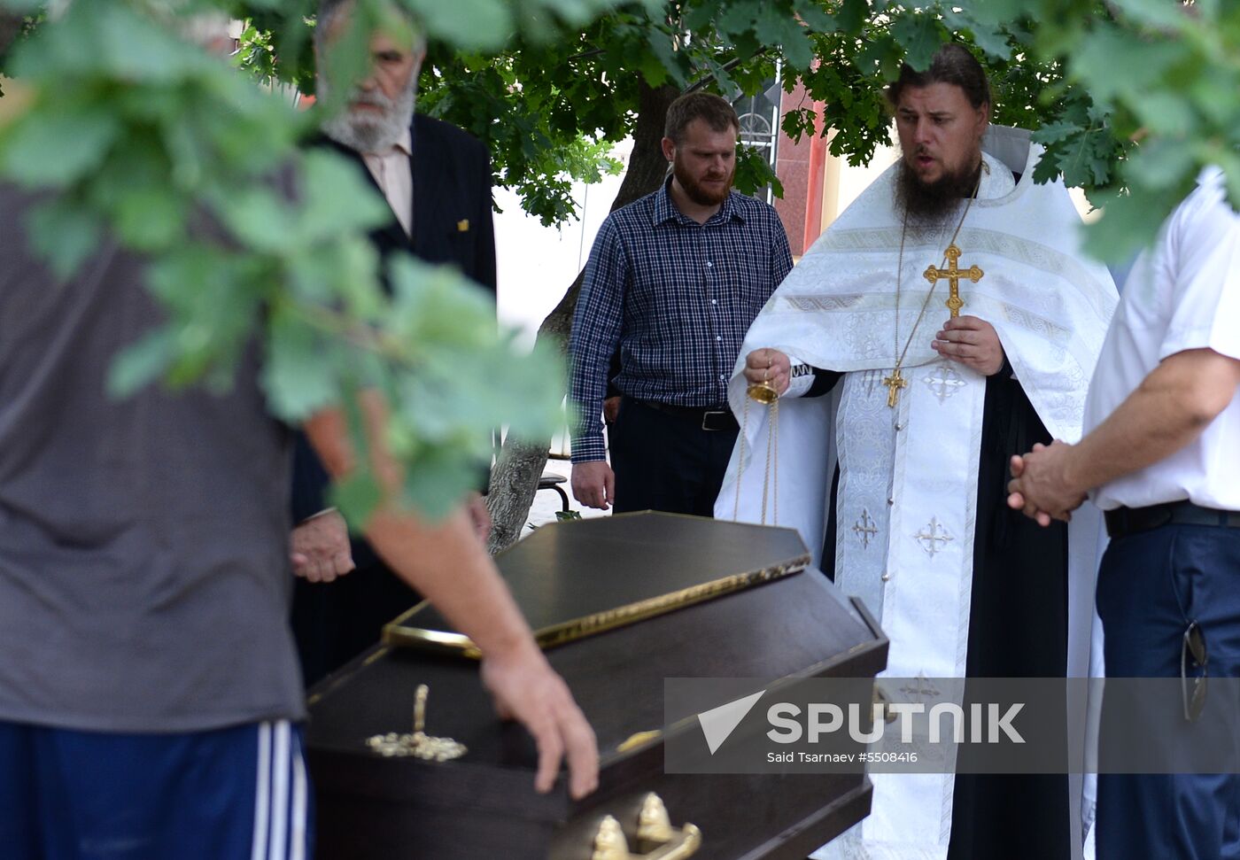 Funeral service for killed parishioner of Archangel Michael's Cathedral in Grozny