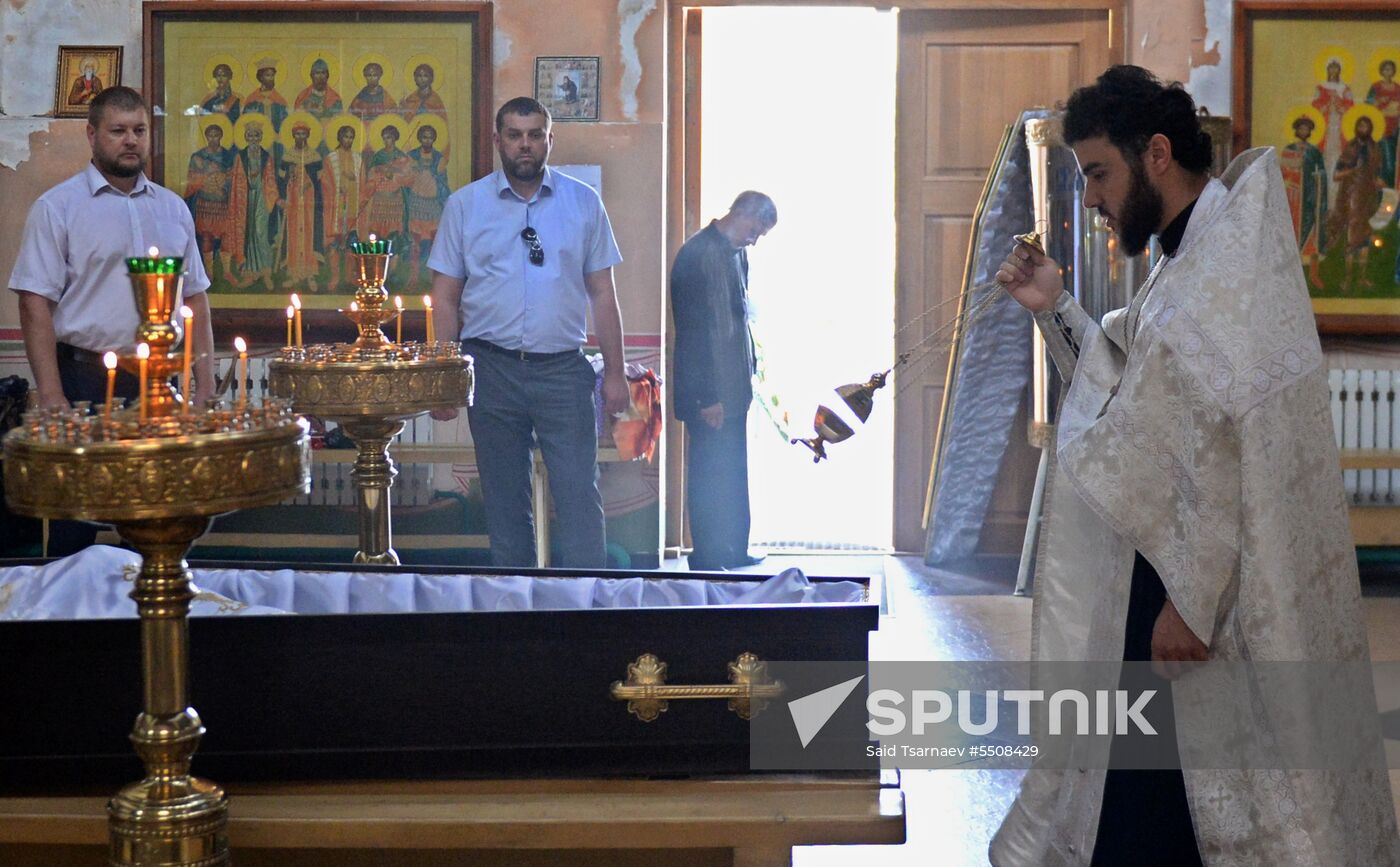 Funeral service for killed parishioner of Archangel Michael's Cathedral in Grozny