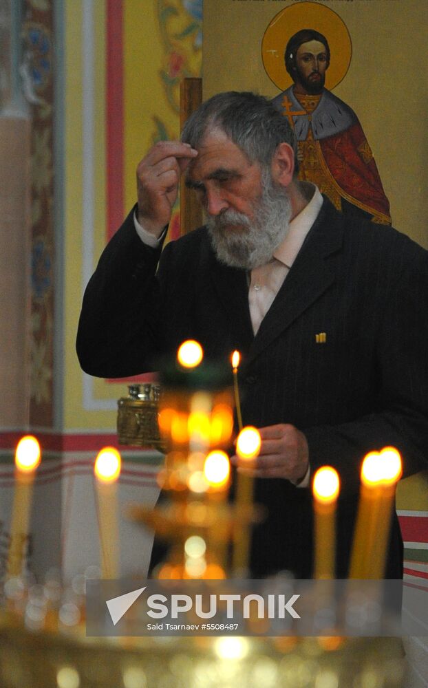 Funeral service for killed parishioner of Archangel Michael's Cathedral in Grozny