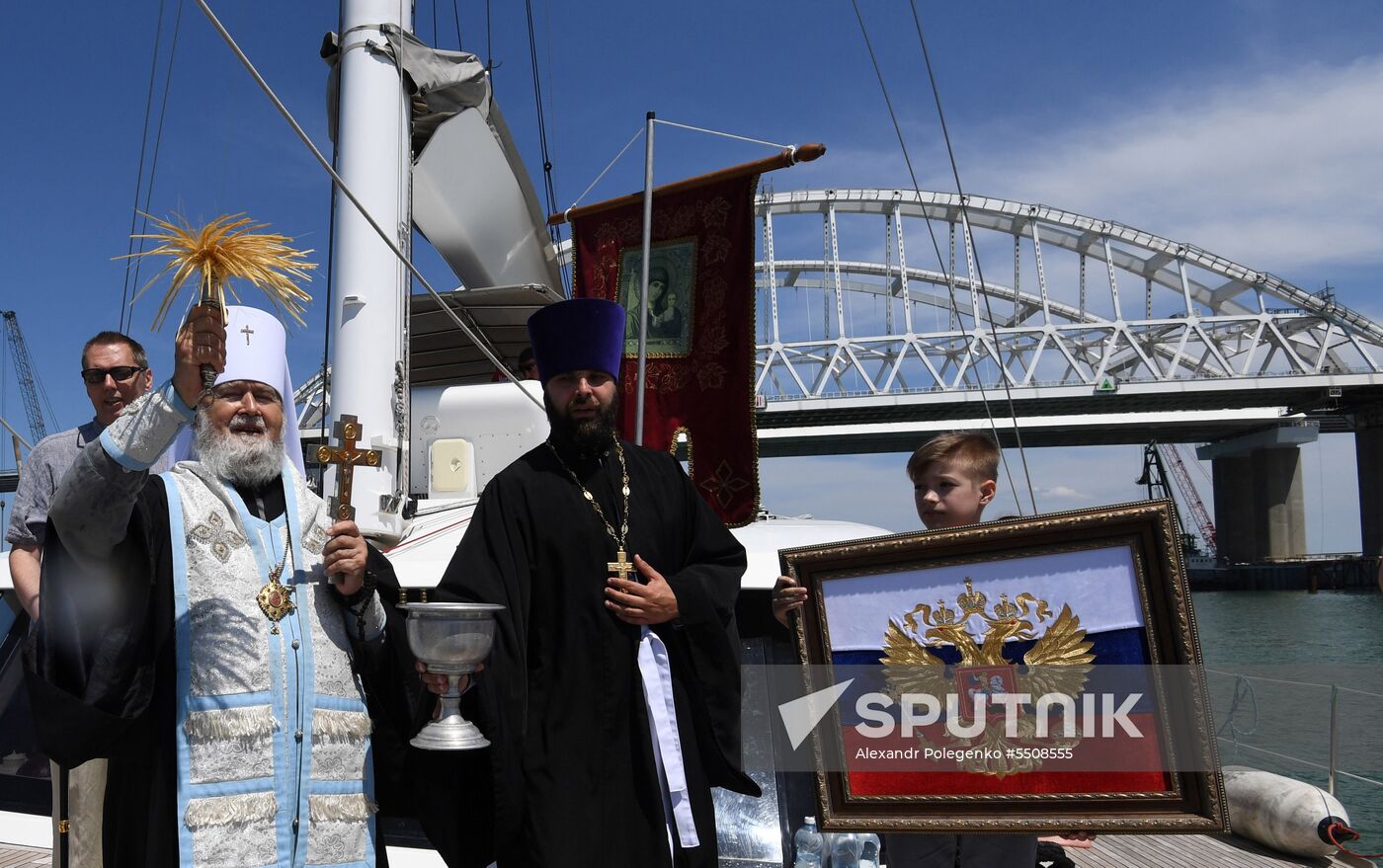 Crimean Bridge blessed in Kerch