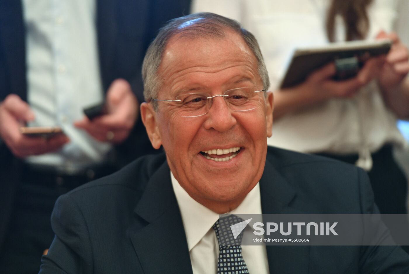 Russian Foreign Minister Lavrov meets with Vice President Cabrisas of the Council of Ministers of Cuba