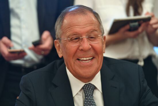 Russian Foreign Minister Lavrov meets with Vice President Cabrisas of the Council of Ministers of Cuba