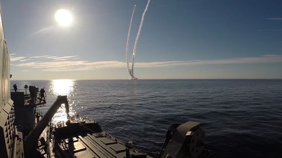 Four Bulava ballistic missiles launched at Kura training ground from submarine cruiser Yury Dolgoruky