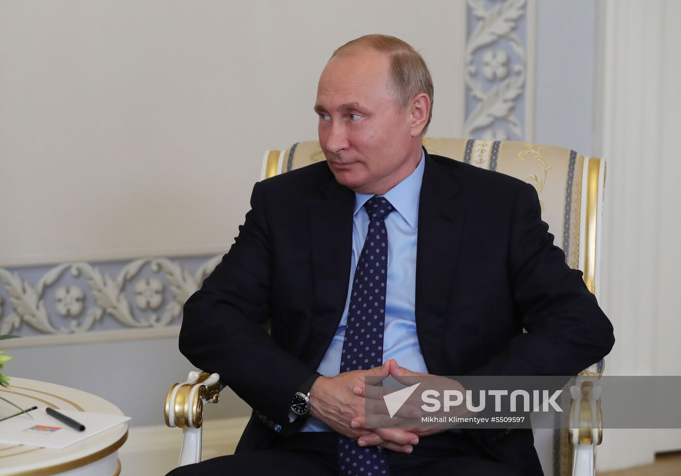 Russian President Vladimir Putin meets with President of Central African Republic Faustin-Archange Touadera