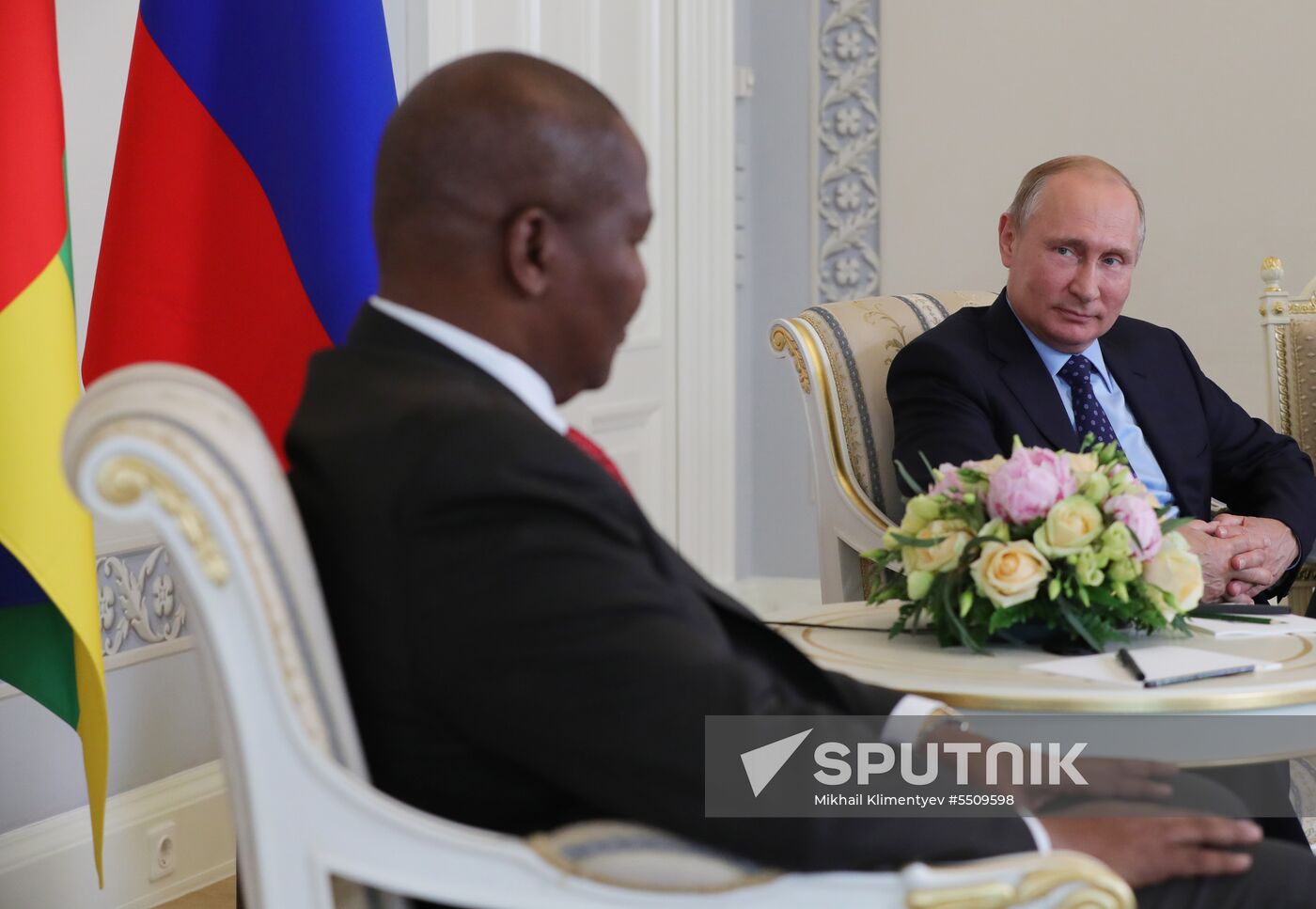 Russian President Vladimir Putin meets with President of Central African Republic Faustin-Archange Touadera