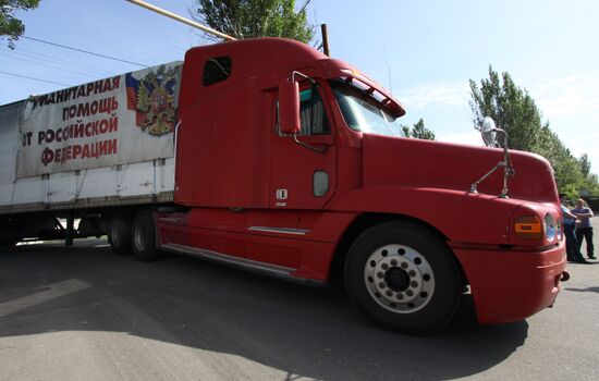 Russian humanitarian convoy arrives in Donetsk