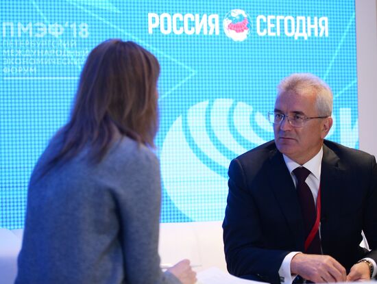 Rossiya Segodnya stand during day one at St. Petersburg International Economic Forum
