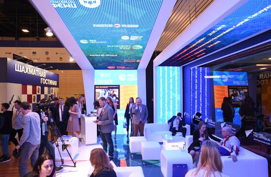 Rossiya Segodnya stand during day one at St. Petersburg International Economic Forum