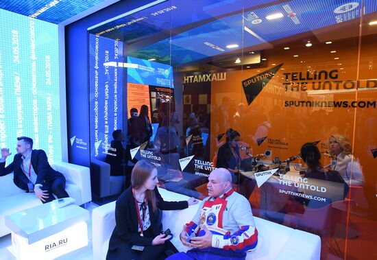 Rossiya Segodnya stand during day one at St. Petersburg International Economic Forum