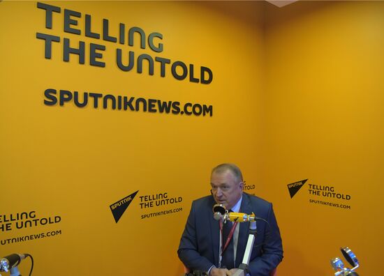 Rossiya Segodnya stand during day one at St. Petersburg International Economic Forum