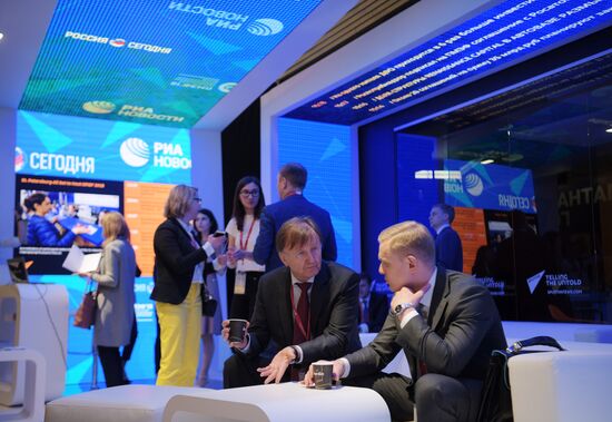 Rossiya Segodnya stand during day one at St. Petersburg International Economic Forum