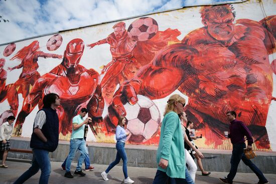 Grafitti in Moscow for 2018 FIFA World Cup