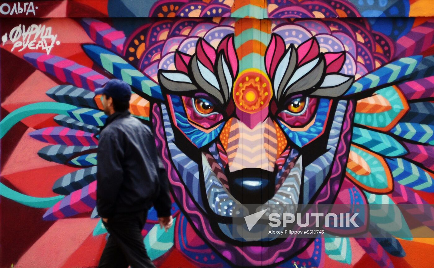 Grafitti in Moscow for 2018 FIFA World Cup